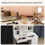 Dressing Table With 6 Drawers LED Mirror Set Makeup Desk Vanity Table Bedroom