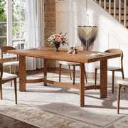 63-Inch Solid Wood Dining Table Modern Rectangular Kitchen Table for 4-6 People