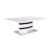 WHITE COFFEE TABLE HIGH GLOSS BLACK & WHITE LEONA LIVING ROOM HOME FURNITURE