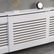 Kensington Radiator Cover Modern Traditional Horizontal Slat Cabinet MDF White