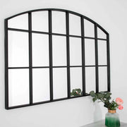 Large Arched Window Garden Décor Mirror Wall Mounted Metal Indoor Outdoor Decor