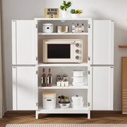 Kitchen Pantry Cupboard Freestanding Tall Storage Cabinet With 4 Door &4 Uhefzhs