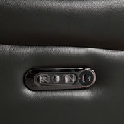 Fletcher Dark Grey Leather Power Reclining 2 Seater Sofa Power Headrest USB