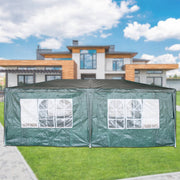 Gazebo PE 3X6M Outdoor Patio Shade Canopy Waterproof 6 Pieces Sidewalls Green