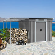 Metal Garden Shed 8 X 6, 8 X 8, 8 X 10 ft Storage Shed House with Extended Roof
