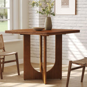 31.5-Inch Square Dining Table Modern Solid Wood Kitchen Table for 2-4 Person