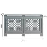 Large Radiator Cover Modern Grey Painted Cross Grill Wood Wall Cabinet Home UK