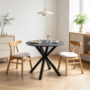 80cm Round Dining Table Set with 2 Dining Chairs Modern Kitchen Table and Chairs