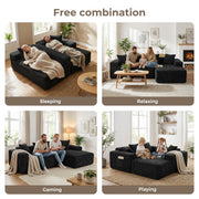 JUMBO CORD MODULAR L SHAPE CORNER SOFA 4 SEATER FURNITURE SETTEE SUITE POUFFE UK