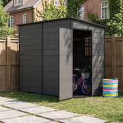Plastic Garden Shed 8x4 Outdoor Storage Sheds Tool House w/ Floor, Lockable Door