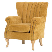 Accent Chair Upholstered Chenille Wingback Armchair Single Sofa Lounge with Stud