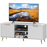 Modern TV Stand Cabinet with Storage for Living Room, White