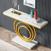 41-Inch Modern Console Table Narrow Gold Entryway Table for Hallway, Entrance