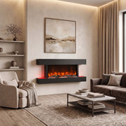 2kw Wall Mounted Electric Fireplace Fire Suite with 12 Colours LED Flame Effect