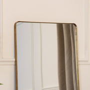 Tall rectangle wall floor leaner mirror brushed gold mirror home decor display