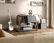 FITUEYES Record Player Stand !SALE! Vinyl Storage Cabinet 120 Records Walnut