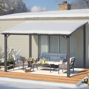 Aluminium Lean to Gazebo Outdoor Metal Harodtop Wall-Mounted Heavy Duty Pergolas