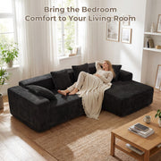 JUMBO CORD MODULAR L SHAPE CORNER SOFA 4 SEATER FURNITURE SETTEE SUITE POUFFE UK