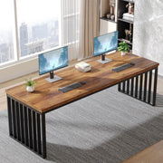 180cm Long Computer Desk 2 Person Desk Workstation Study Desk for Home Office