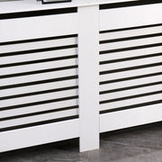 Kensington Radiator Cover Modern Traditional Horizontal Slat Cabinet MDF White