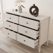 Large 6 Drawer Chest of Drawers and Pair of 3 Drawer Bedside Tables - Rowley P