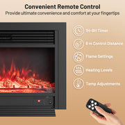 36-Inch Electric Fireplace with Adjustable Flame Colors-Black