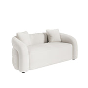 Cream Boucle Modern Curved 3 Seater Sofa - Zuri ZRI012