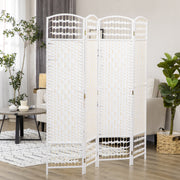 6 Panel Room Divider Folding Privacy Screen with Pine Wood Frame Refurbished