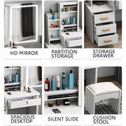 Dressing Table With Drawers Mirror Stool Set Makeup Desk Vanity Table Fytvldrlkj