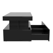 Coffee Table with LED High Gloss Black Coffee Table Rectangular Centre 2 Drawers