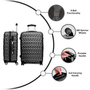 Hard Shell PC+ABS Cabin Suitcase 4 Wheel Travel Luggage Trolley Lightweight Case
