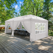 3m x 6m Pop Up Gazebo Party Tent Canopy Marquee with Storage Bag White