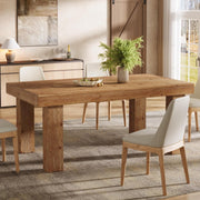 63-Inch Modern Solid Wood Dining Table Rectangular Kitchen Table for 4-6 Person