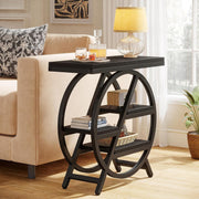 Industrial End Table for Living Room, 3-Tier Narrow Sofa Side Table with Storage