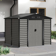 Metal Garden Shed 8X7ft Outdoor Garden Storage Shed for Tools Bike W/ Foundation