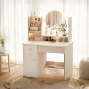 Dressing Table With LED Lights Vanity Makeup Desk Wooden Bedroom Furniture Desk