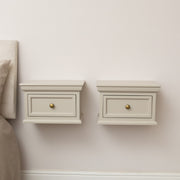 Pair of Taupe-Grey Wall Mounted Bedside Tables - Daventry Taupe-Grey Range