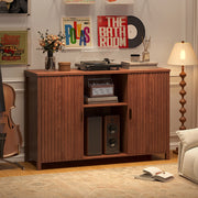 Fluted Vinyl Record Player Stand, 47.2