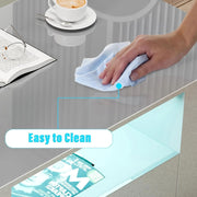 Led Coffee Table with 2 Drawer Storage, High Gloss Coffee Table for Living Room