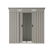 6 x 4FT Metal Garden Shed Galvanised Outdoor Storage Shed with Foundation Kit