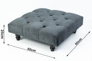 Large Square Footstool Coffee Table Upholstery Fabric Footstools Matching Button