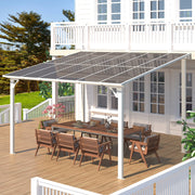 3 x 3m Wall Mounted Pergola Outdoor Aluminium Gazebo Patio Lean to Awning Deck