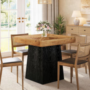 Solid Wood Square Dining Table 80CM Farmhouse Kitchen Table for 2-4 Person