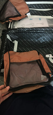 French Connection 2-Piece Brown Hard Shell Luggage Set, 4 Spinner, Telescopic