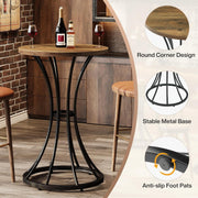 Round Bar Table 95cm High Top Cocktail Pub Table w/ Curved Metal Base for Bistro