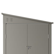 4.6 x 9 FT Metal Outdoor Storage Shed Lockable Double Door Steel Garden House