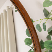 Large Dark Wood Framed Arched Leaner Mirror - 90cm x 158cm
