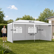 6m x 3m Garden Gazebo Marquee Canopy Party Tent Canopy Patio White