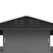 8X8.5 FT Metal Garden Shed Apex Roof With Double Doors Storage House Anthracite