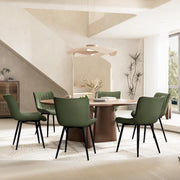 Set of 2 Faux Leather Dining Chairs High Back Padded Metal Leg Kitchen Chairs UK